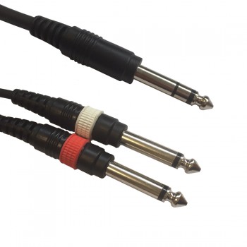 1x 6,3 Jack stereo to 2x 6,3 Jack mono