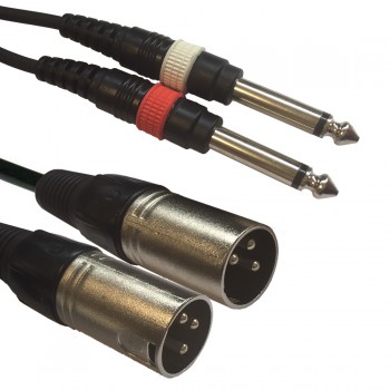 2x XLR male to 2x 6,3 Jack Mono